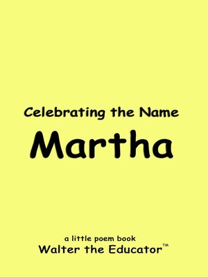 cover image of Celebrating the Name Martha